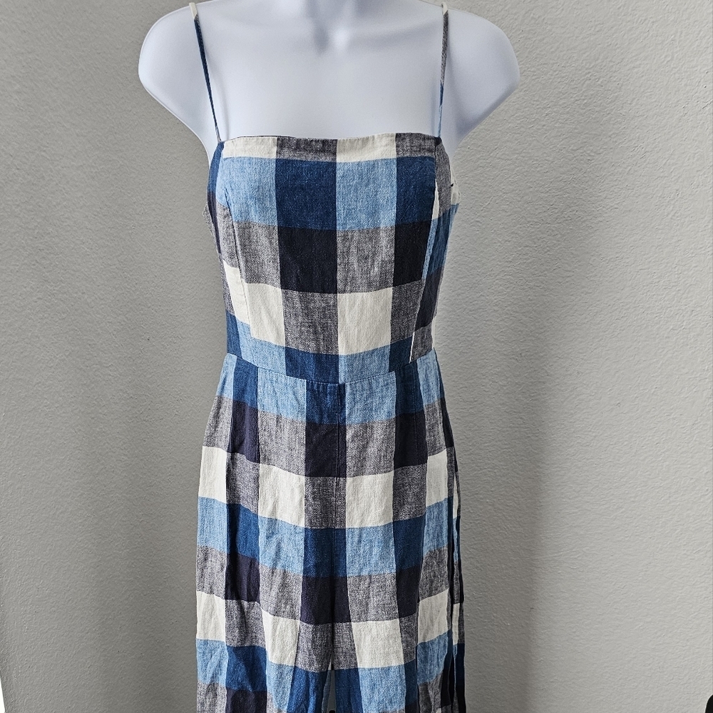 Forever 21 Large Print Plaid Summer Jumper with Sexy Criss Cross Straps - Picture 3 of 6